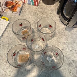 Crate & Barrel Holiday Icon glasses - Present set of 5